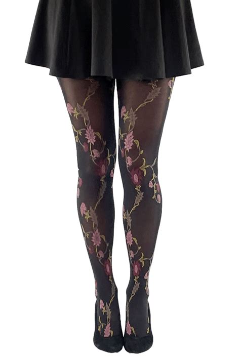 Multi Floral Jacquard Tights 1806