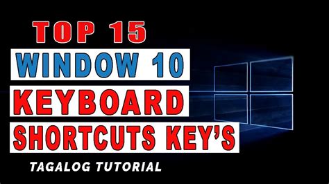 Windows 10 Shortcut Keys Tagalog YouTube