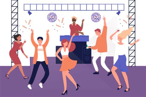 Best People dancing at party Illustration download in PNG & Vector format