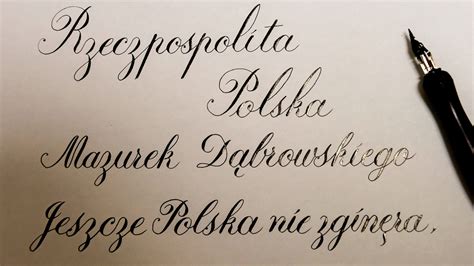 [mistake]Hymn Polski Mazurek Dąbrowskiego kaligrafia - YouTube