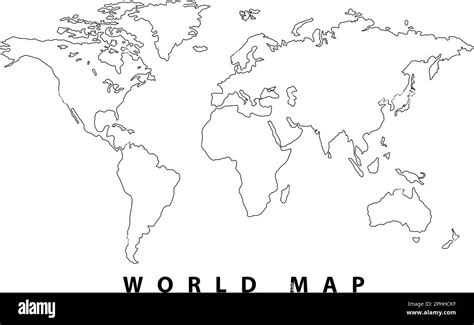 Carte du monde silhouette simple stylisée dessinée à la main sur une