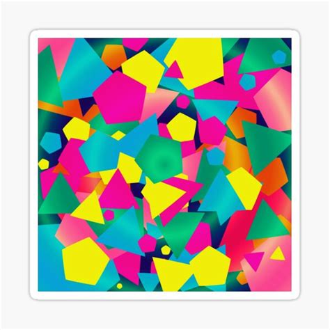 Geometric Shapes Sticker For Sale By Mariam 4149 Redbubble