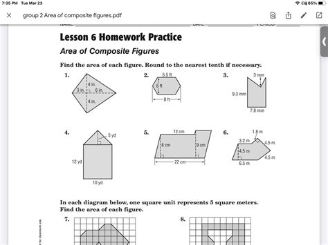 Lesson 3 Extra Practice Area Of Composite Figures Answer Key