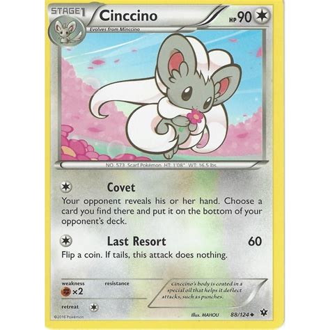 Pokemon Trading Card Game 88 124 Cinccino Uncommon XY 10 Fates