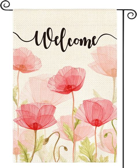 Amazon AVOIN Colorlife Corn Poppies Garden Flag 12x18 Inch Double