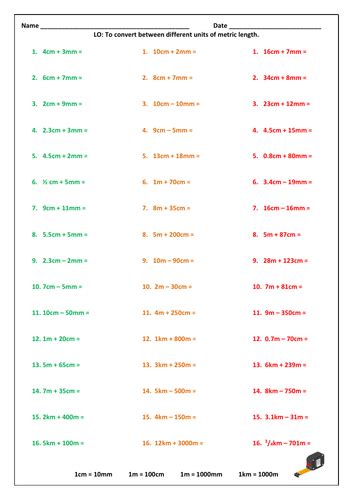 Measures Conversion Ks2 Y5 Y6 Convert Between Different Units Of Metric Measure Teaching