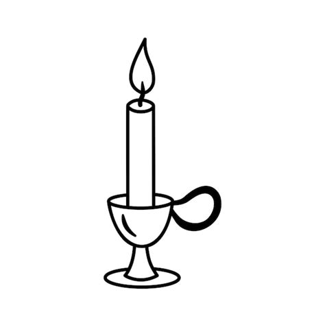 Premium Vector Candle Sketch Vector Burning Candle Doodle Isolated On