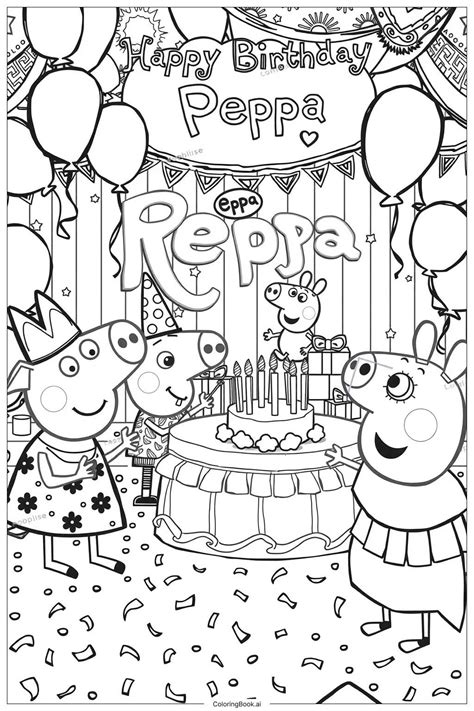 Peppa Wutz Weihnachtsbaum Dekoration Ausmalbild Kostenloses PDF PNG