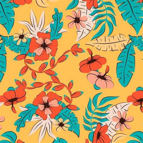 Free Vector Hand Drawn Hawaiian Shirt Pattern Design