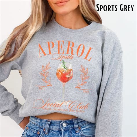 Aperol Spritz Sweatshirt Retro Cocktail Sweater Funny Social Hour Girls