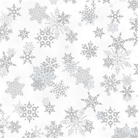 Silver Metallic Snowflakes On Light Gray Fabric By Hoffman Fabrics