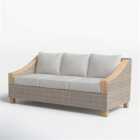 Carlton 78 Wicker Outdoor Sofa With Sunbrella Cushions And Reviews Birch Lane