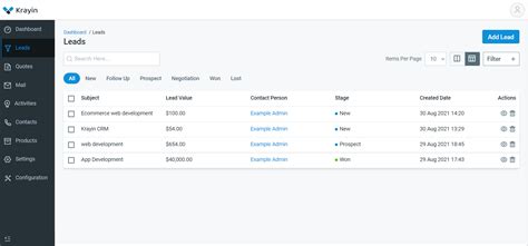 How To Create Leads In Krayin Laravel Crm Software