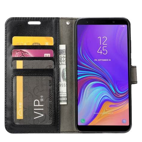 Lommebokdeksel 3 Kort Samsung Galaxy A7 2018 SM A750F Svart