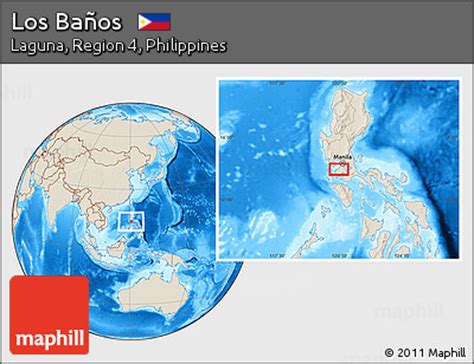 Free Shaded Relief Location Map of Los Baños