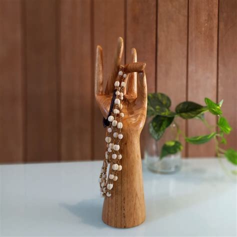 Wooden Hand Sculpture, Wood Hand Carving, Jewelry Display, Key Holder ...