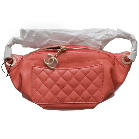 Chanel Pink Fanny Pack Pink Lambskin Waist Belt Bag Sold Out NEW at 1stDibs | chanel pink waist ...