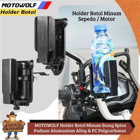 Jual MOTOWOLF MDL3518 Holder Botol Minum Sepeda Motor Di Stang Spion