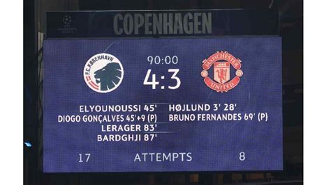 League Manchester Unitededged Out In Seven-goal Thriller Against Copenhagen