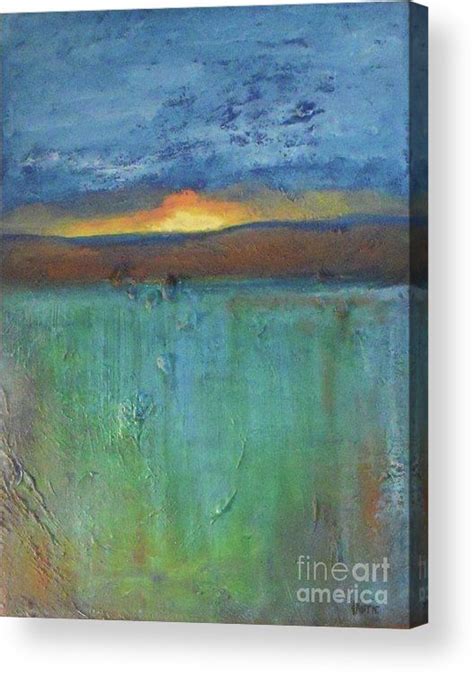 Sunset - abstract landscape painting Acrylic Print by Vesna Antic ...