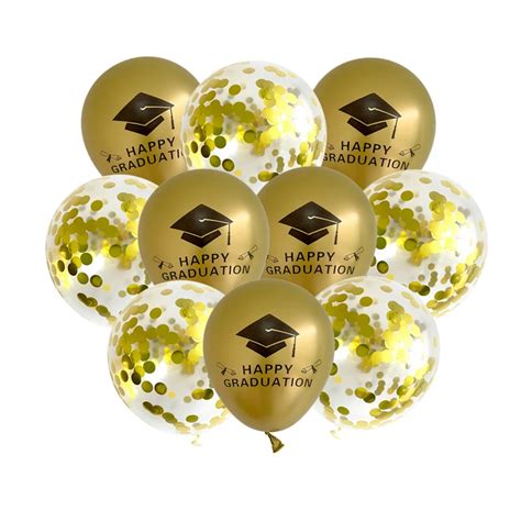 Globos Dorados De L Tex De 12 Pulgadas Para Graduaci N Gorra Estampada