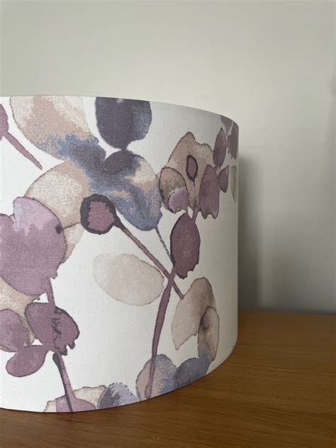 Purple Water Colour Floral Lampshade Purplecatshandmade