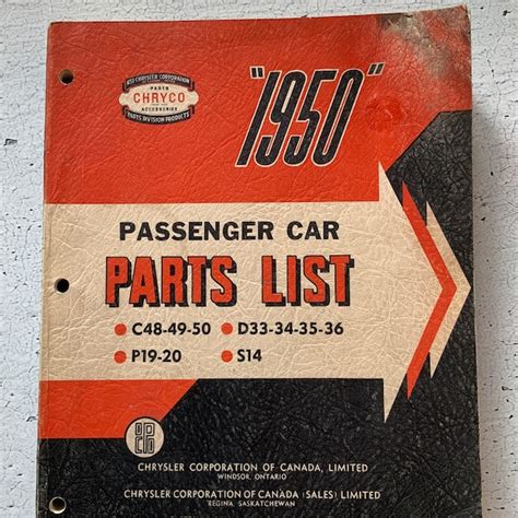 Plymouth Parts Book Etsy