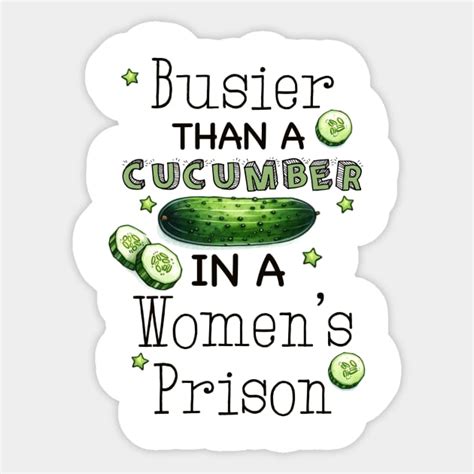 Busier Than A Cucumber Offensive Sticker Teepublic