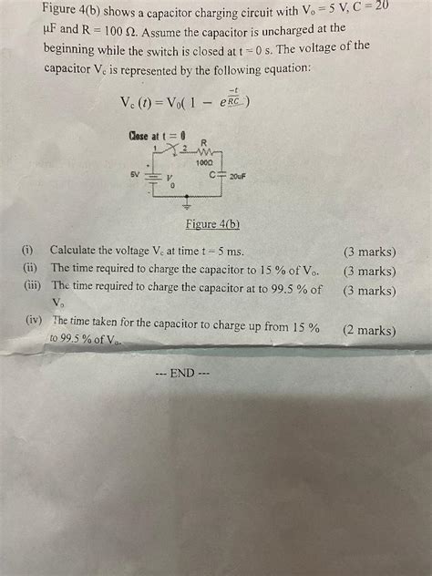 Solved Figure 4b Shows A Capacitor Charging Circuit With