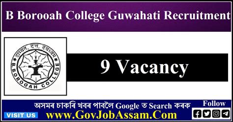 B Borooah College Guwahati Recruitment 2022 – 9 Librarian & Grade-IV ...