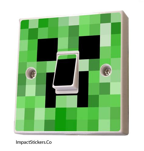 Minecraft Light Switch Sticker Vinyl Cover Decal Skin Kids Creeper