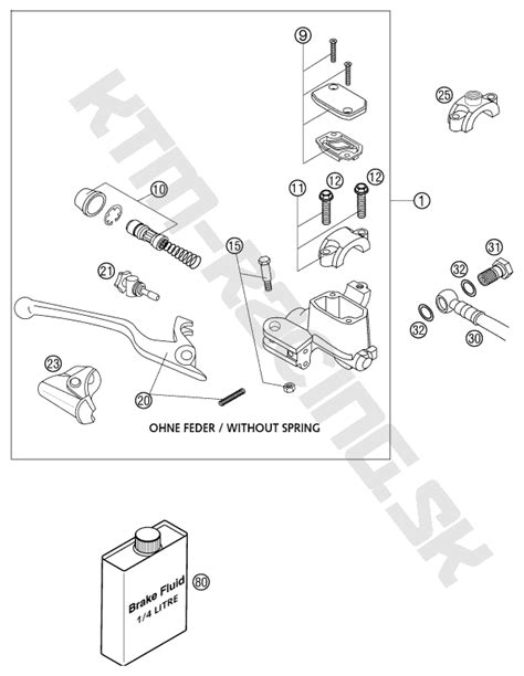 KTM Racing Schéma HANDBRAKE CYLINDER LC4 LC4 SM pre model KTM