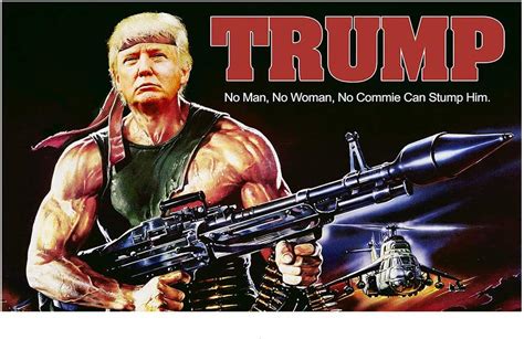 Trump Rambo Flag 2020 Donald Trump Flag Gun Commie 3x5