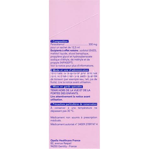 Doliprane Liquiz Mg Sachets Sans Sucre Base De Paracetamol Pour