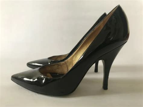 DOLCE AND GABBANA Classic Black Patent Leather Stilettos Size UK6 EU39