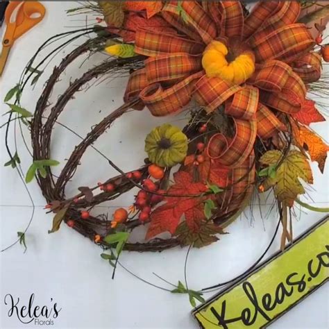 Pumpkin Shaped Grapevine Wreath Keleas Florals