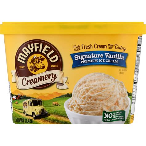 Mayfield Signature Vanilla Ice Cream Tub 1 5 Quart