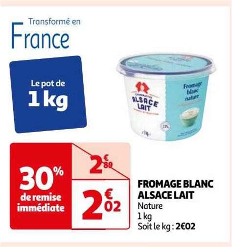 Promo Fromage Blanc Alsace Lait Chez Auchan ICatalogue Fr