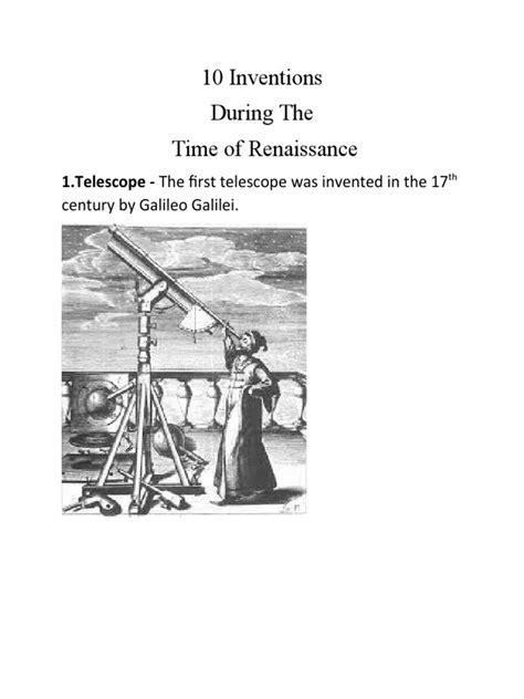 Inventions During The Renaissance | PDF