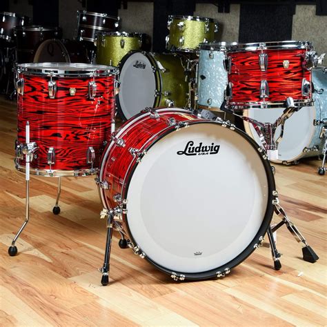 Ludwig Classic Maple 131622 3pc Drum Kit Red Swirl In 2021 Drums