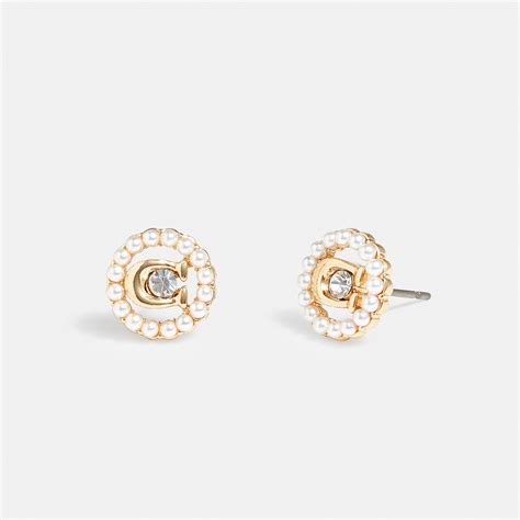 Coach Signature Pearl Stud Earrings Jarrold Norwich