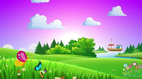 paisaje animado para fondo de video infantil, Background animado infanti… | Beautiful butterfly ...