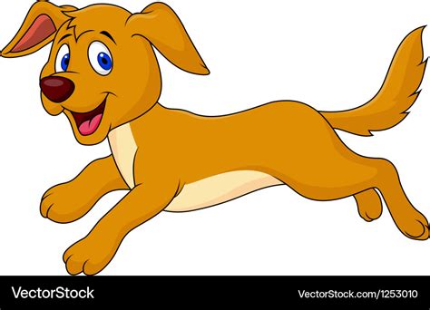 Cute Dog Running Royalty Free Vector Image Vectorstock