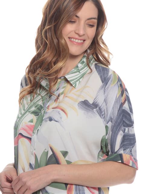 Ripley BLUSA WADOS MANGA CORTA ESTAMPADA BOTONES