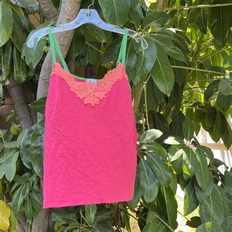Vintage Y2K Damsel Hot Pink Cami Tank Top With Depop