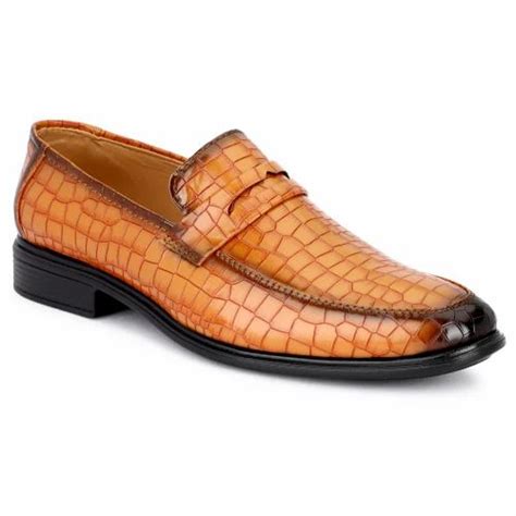 Tan Men Slip On Synthetic Leather Formal Shoes At Rs Pair In Agra