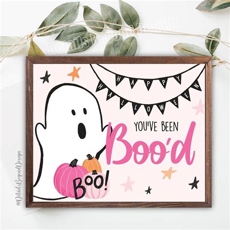 Youve Been Bood Printable 8x10 Sign Halloween Etsy In 2022 Boo Halloween Sign Bood