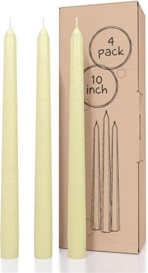 Taper Candles Tapered Candlesticks Dripless 10 Inch Ivory Candles Unscented