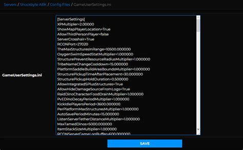 How To Configure Your Ark Server Settings Knowledgebase Shockbyte