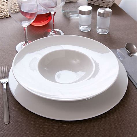 Assiette à risotto en porcelaine blanche D 24 cm Napoli